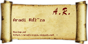 Aradi Róza névjegykártya